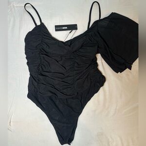 Fashion Nova Kiara One Shoulder Mesh Bodysuit, New, Size XL